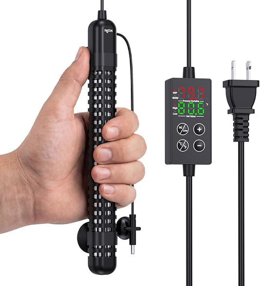 SEAOURA Aquarium Heater, 300W Fish Tank Heater for 40-60 Gallon, Small Submersible Turtle Heater with Adjustable Over-Temperature Protection, Intelligent Controller Auto Power-Off