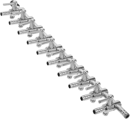 LALAFINA Aquarium Air Valve Control Metal Distributor Manifold Splitter with Flow Lever for Fish Tank Airline Pump Accessories Corrosion-Resistant Oxygen Distributor for Multi-Aquarium