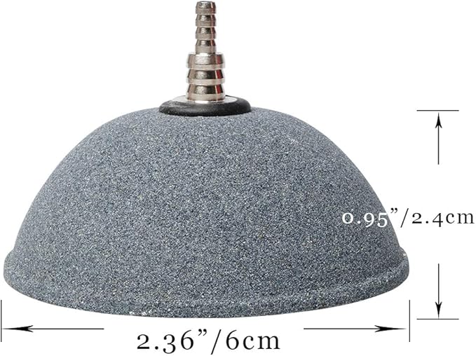 Quickun 2.36 Inch Updated Crazy Air Disc Stone Cylinder Bubbler Plus Diffuser Aquarium Fish Tank Hydroponics Pump Airstones Diffuser 3/16" 5/16" Hose ID, Pack of 2
