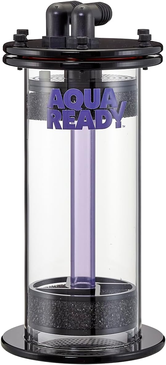 AquaReady Fluidized Up Flow Media Reactor FR-1E Freshwater and Saltwater Aquarium Reactor Filtration, Great for Carbon, GFO, Biopellets, and More, Reduce Pollutants, Odors, Discoloration