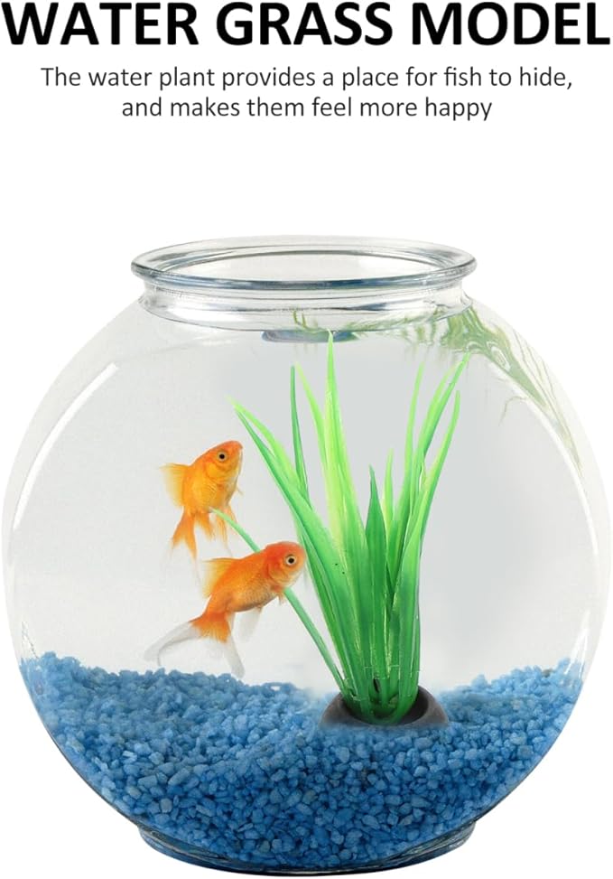 Ipetboom 40Pcs Fish Tank Decorations Set Mini Artificial Aquarium Plants Colorful Plastic Water Grass Accessories for Betta Goldfish Turtle Tank
