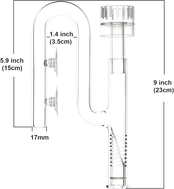 Mini Lily Pipe Inflow with Surface Skimmer for Nano Aquarium (17mm for 16/22mm (5/8'' i.d.) tubing)