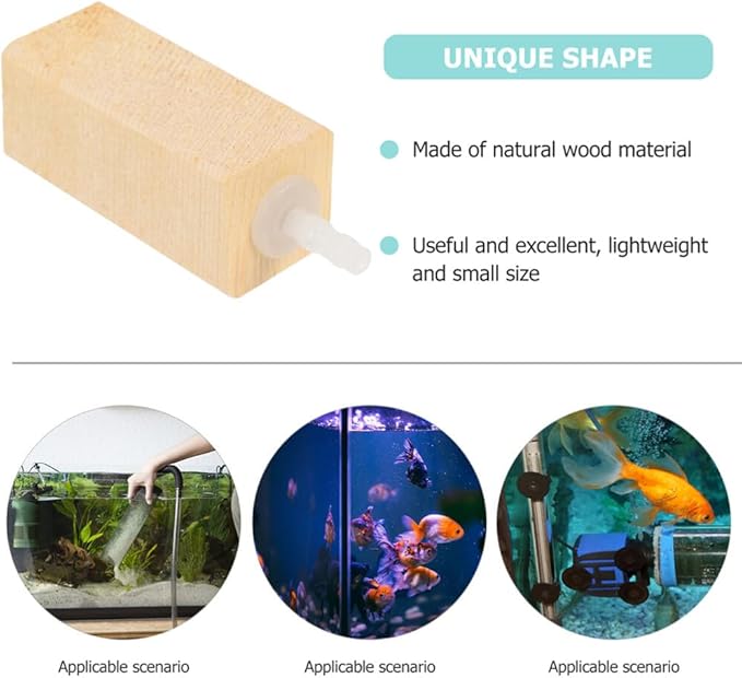 balacoo 4pcs Wooden Bubble Stone for Aquarium Natural Bubbler for Fish Tanks Oxygen Levels for Hydroponic Systems Maximizes Bubble Area Protein Skimmer Accessory