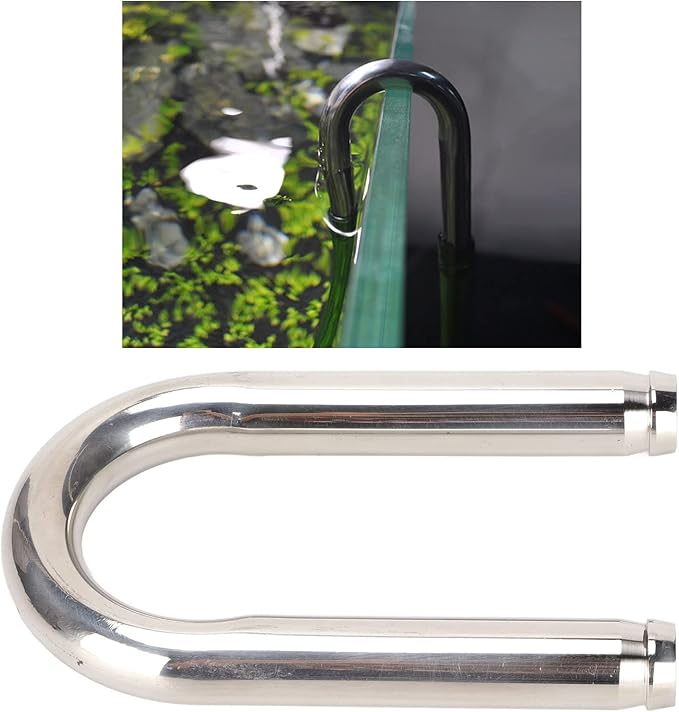 Zerodis Aquarium Pumps Pipe, Stainless Steel U Shape Fish Connector Easy to Install Aquarium Connecting Tube for Aquarium Air Pump Accessories (4 Points)