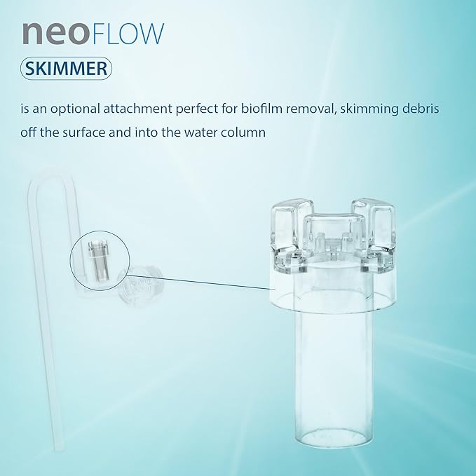 Aquario Neo Skimmer Invincible - Freshwater Planted Aquarium Surface Skimmer Upgrade for/fits Neo Flow Lily Pipes, Rimless Tank Filtration Accessories, Aquascape Filter Pipes Skimmer