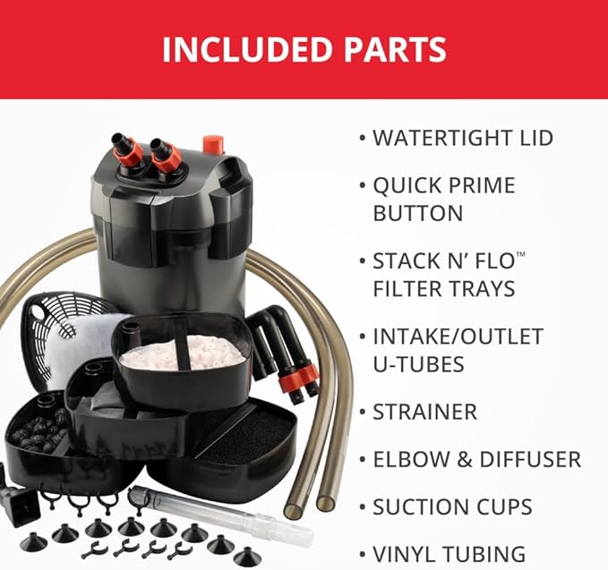Marineland Magniflow 400 Canister Filter, 1 Count, For Up to 100-Gallon Freshwater or Saltwater Aquariums, Includes Rite-Size T Filter Foam and Polishing Filter Pads, Premium Activated Carbon Bags
