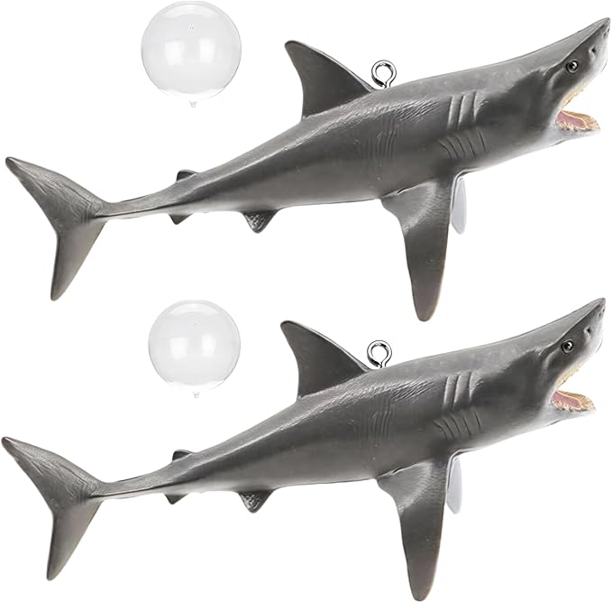 2Pcs Floating Shark Ornament - Adjustable Aquarium Shark Animal Decor, Shark Pool Décor | Aquarium Floating Shark Ornaments Thematic Ornaments Suitable for Aquarium All Kinds Pet Supplies