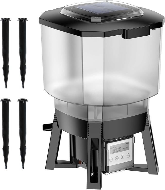 SunSun Automatic Solar Power Pond Feeder 12L Container CFF-212 - Fish Food - Precise Programming, Feeding Control