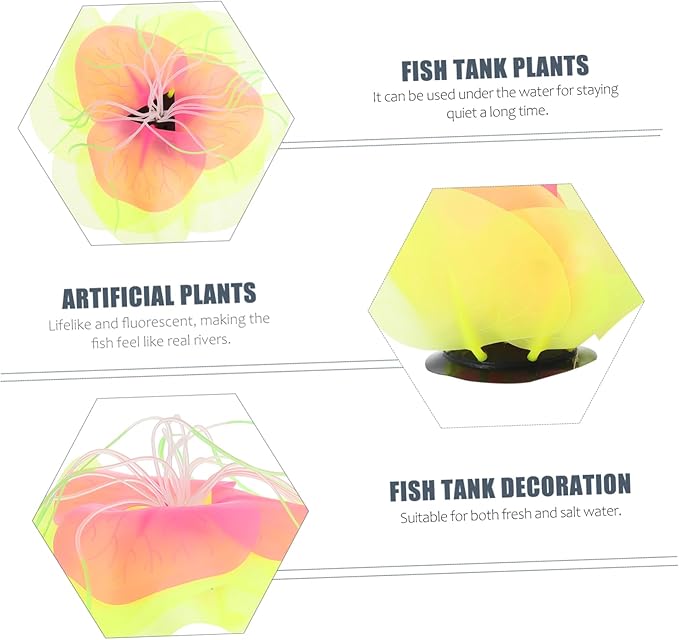 BESPORTBLE Colorful Water Lily Aquarium Decor Vivid Aquatic Plant for Fish Tank Landscaping Safe for for Decoration
