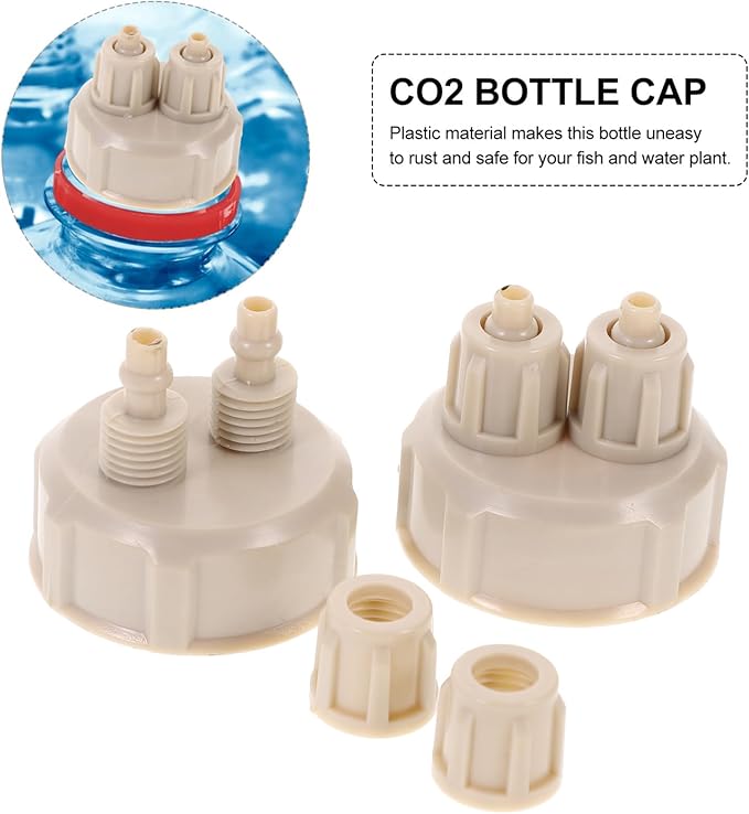 4pcs DIY Reactor Water Bottle Accessories DIY Kits Air Diffuser DIY Reactor Bottle Cap Aquarium System Cap Bottle Aquarium Bottle for Live Plant Air Bottle Cap DIY Tool