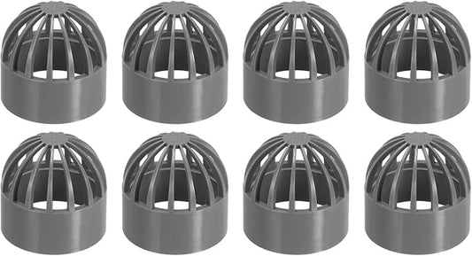 PATIKIL 2 Inch (50mm) Fish Cover Permeable Cap, 8 Pcs PVC Breathable Cap Aquarium Guard Fish Tank Intake Cover, Gray