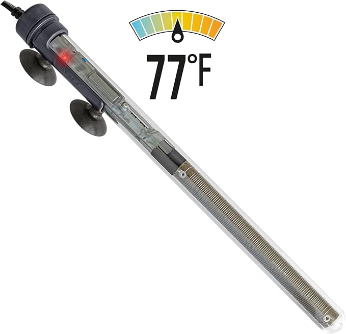 Sicce Scuba 200 Watt Aquarium Fish Tank Heater Preset at 77℉ for Up to 60 Gallons | 200W Submersible for Marine Saltwater and Freshwater | Run Dry Protection