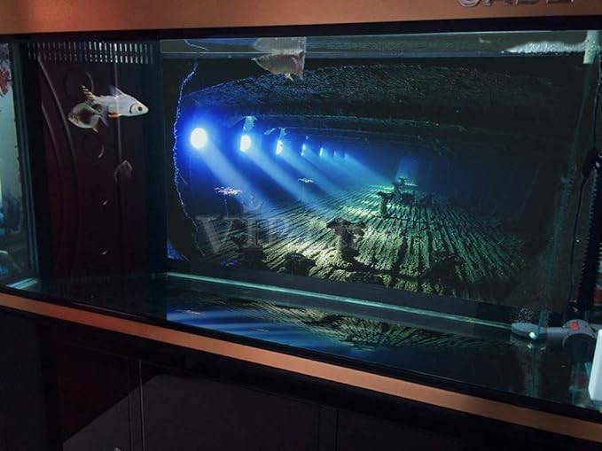 Shipwreck Cabin Aquarium Background Poster HD Fish Tank Decorations Landscape (72" x 28"/ 183 x 71cm)