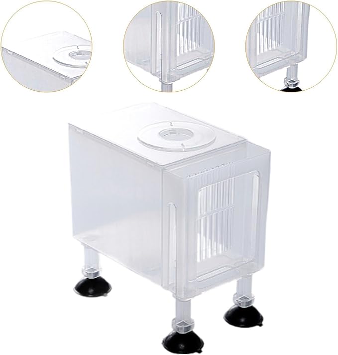 Aquarium Filter Box Protector Household Pump Case Universal Fountain Water Pump Case Sand Prevention Accessory Skimmer Box, Small White
