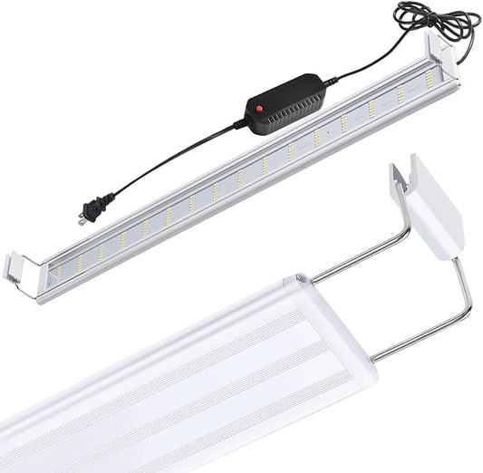 LED Aquarium Light, Full Spectrum Fish Tank Lighting, Ultra-Thin 1cm Design, 6-Row Blue & White LEDs, No Flicker, High Efficiency Cooling for 22.83-25.83in Fish Tanks (22.83inch)