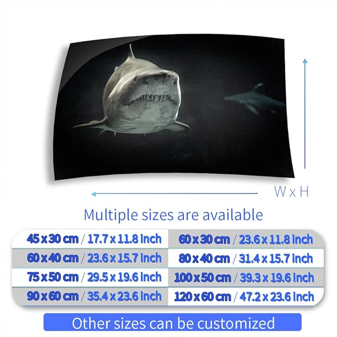 Aquarium Background Stickers - Shark Black Depth Ocean - Fish Tank Reptile Terrarium Decor Poster (120 x 60 cm / (47.2 x 23.6 inches))