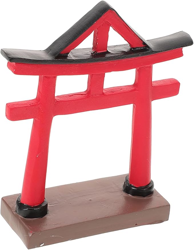 PRETYZOOM Miniature Gate Model Japanese Decor for Home Aquarium 3-inch Outdoor Craft Decoration for Micro Landscape and Sand Table Display