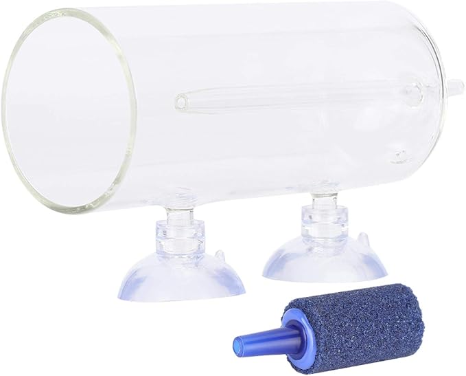 Aquarium Oxygen Aeration,Glass CO2 Diffuser Air Purge,Aquarium Equipment Fish Tank Accessory,Aquarium Air Bubbler Glass Cup, for Fish Tank Air Fish(Dissolved oxygen device (including bubble stone))