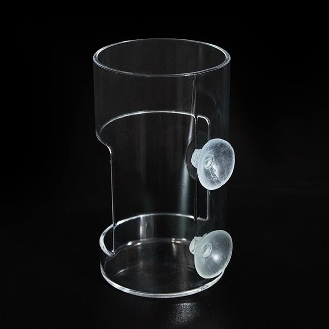 2PCS Round Fish Feeder with Suction Cup Fish Tank Feed Tray Feeding Tube Supplies Breeder Box for Aquarium