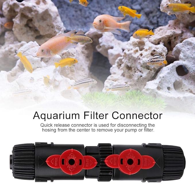 Aquarium Connector Adapter Fish Hose Pipe Quick Release Connector Water Control Valve Connector Adapter Aquarium Filter Connector(12-16mm)