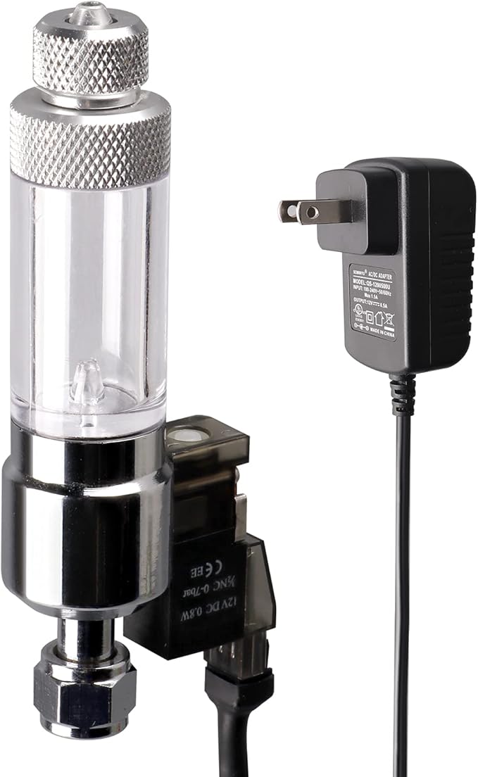 CO2 Bubble Counter with Solenoid Valve and Check Valve for CO2 Generator Regulator Planted Aquarium Screw Connection