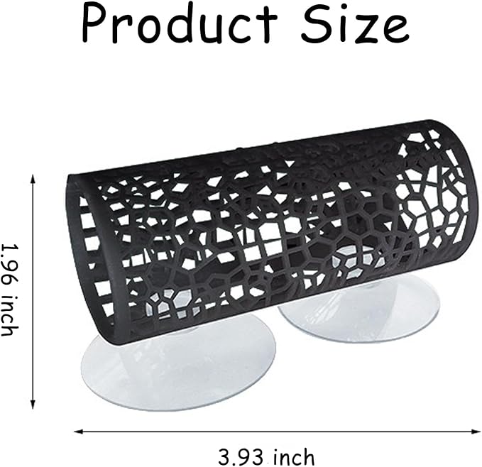Plastic Aquarium Hideaway Cave with Flow-Through Design - Decorative Tunnel for Betta Fish, Guppies & Shrimp with Secure Suction Cup