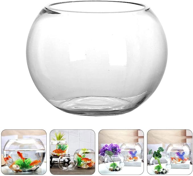IMIKEYA Glass Bubble Bowl Bowl Glass Vase Clear Bubble Planter Terrarium Fish Bowl Wide Mouth Flower Vase Hydroponic Planter Candy Dish Fruit Jar for Wedding Home Decor 15cm
