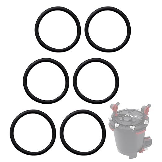 A20212 A-20212 O-Ring, Compatible with Fluval FX4, FX5, FX6 High-Performance Canister Filters, FX4 Replacement, Replaceable Aquarium Gasket Ring, 6-Pack