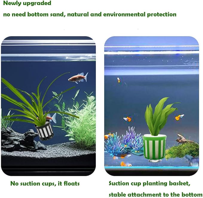 24 Set Anti-Floating Aquarium Plant Rings, Aquatic Plants Fixed Rings with Suction, Aquarium Landscape Plastic Plant Fixing Aquarium Plant Weights Pot Fish Tank Accessories