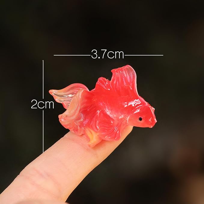 6pcs Mini Aquarium Decor for Fish Tanks, Handmade Resin Goldfish & Lotus Ornaments - Miniature Underwater Landscape Accessories, Micro Tank Scenery Decorations