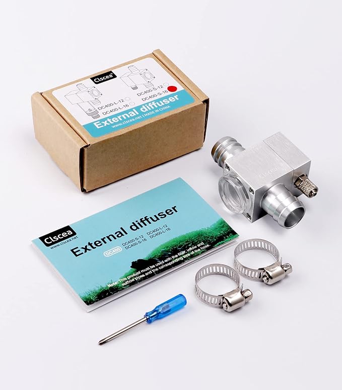 External Inline CO2 Diffuser Atomizer Aluminum Alloy for Planted Aquarium 16 mm