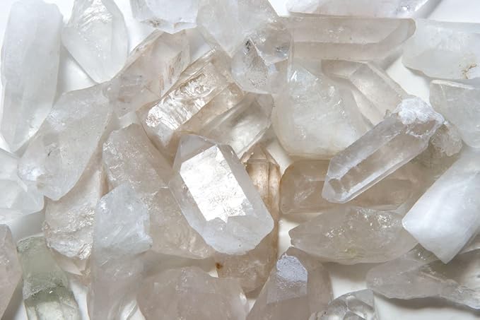 Fantasia Materials: 1 lb Unpolished Crystal Quartz Points from Brazil - Average 1.5" to 2.5"