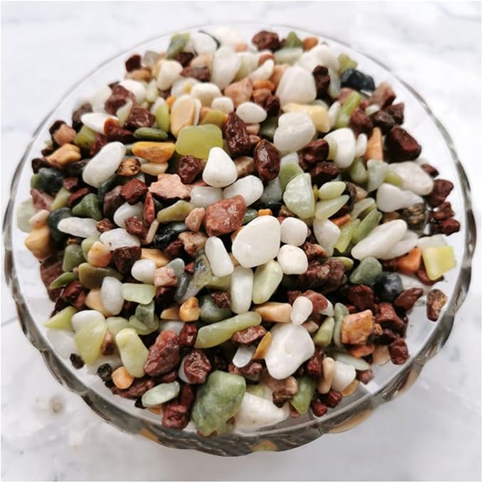 30g Crushed Stone Mini Crystal Chips Decorative Pebbles Gravel Irregular Gemstones Filling Gravel for Water Fountain Sand Landscape Fish Tank Garden (Mixed Colors(3-6mm))