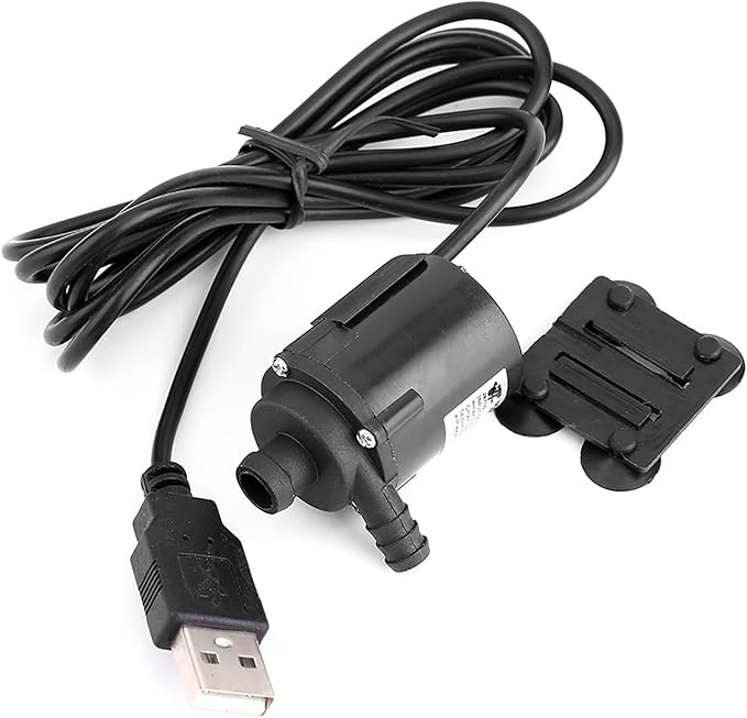 USB Mini Water Pump, DC 6V 0.6 to 1.8W 150L/H Small Fountain Pump, Brushless Mini Submersible Water Pump, Ultra Quiet Submersible Fountain Pump for Aquarium, Fish Tank