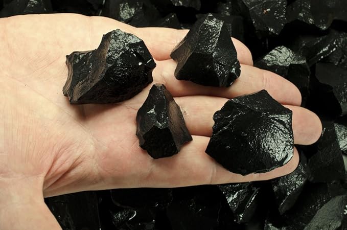Fantasia Materials: 2 lbs Black Jasper Rough Stones from India