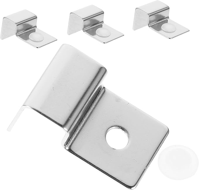 Ipetboom 3sets Stainless Steel Aquarium Clips 10mm Easy Install Tank Mounting Clip for Glass Cover 4pcs*3