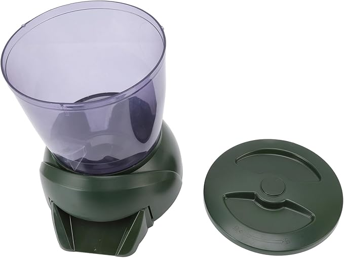 Asixxsix Automatic Fish Feeder, 4.25L Large Capacity LCD Screen Weatherproof Outdoor Automatic Pond Fish Feeder, Vacation with Adjustable Portion Control 1-4 Daily Feedings