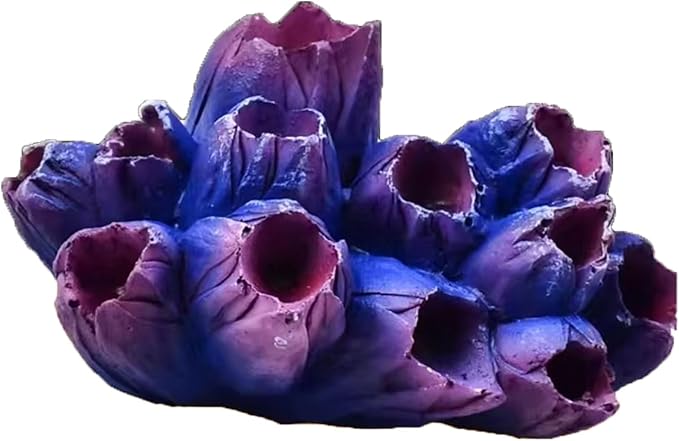 Resin Coral Plant Decorations Artificial Ornament Decor Resin Deep Purple Coral Reef Decoration Accessories for Betta Fish Tank Aquarium Landscape,1 Pcs SH1542
