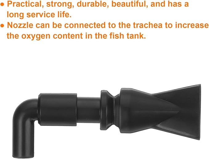 uxcell 5Pcs Aquarium Nozzle, 360°Free Rotate Plastic Aquarium Pump Nozzle, 8mm/0.31" OD Flat Water Outlet Return Pipe Fitting for Aquariums Fish Tanks(Black)