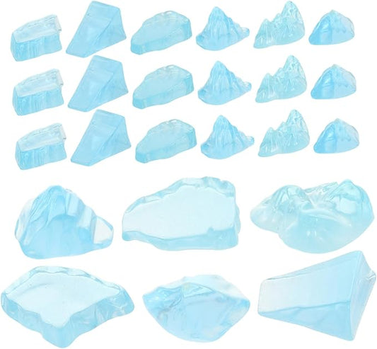 VANZACK 36pcs Mini Glacier Figurines Arctic Scene Simulation Iceberg Models for Aquarium Decor Sand Table Landscape Rockery Micro Landscape Accessories