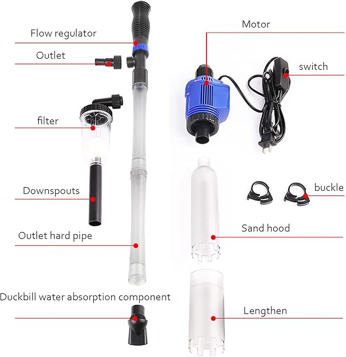 Electric Suction Aquarium Vacuum Gravel Cleaners Fish Tank Syphon Operated Sand Washer Water Changer Filter Cleaning