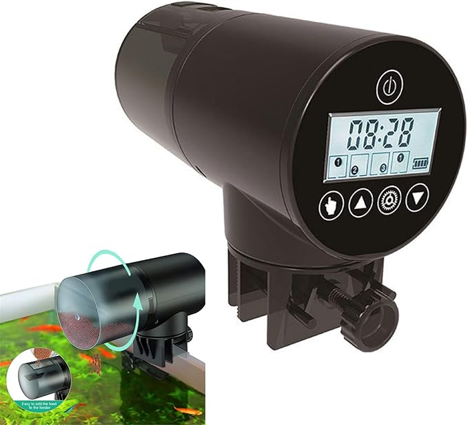 Rechargeable Aquariums Fishes Feeders Automatic Regulable Timers for Holiday Use with 200ml Food Dispenser