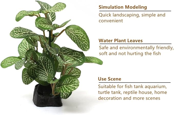 2 Piece Realistic Faux Silk Aquarium Ficus Tree Cool Small Betta Fish Tank Grass Fake Artificial Plants Plastic Decorations Ornament