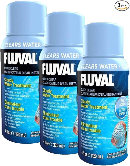 Fluval Quick Clear for Aquarium Water Treatment, 4-Ounce (Pack of 3)