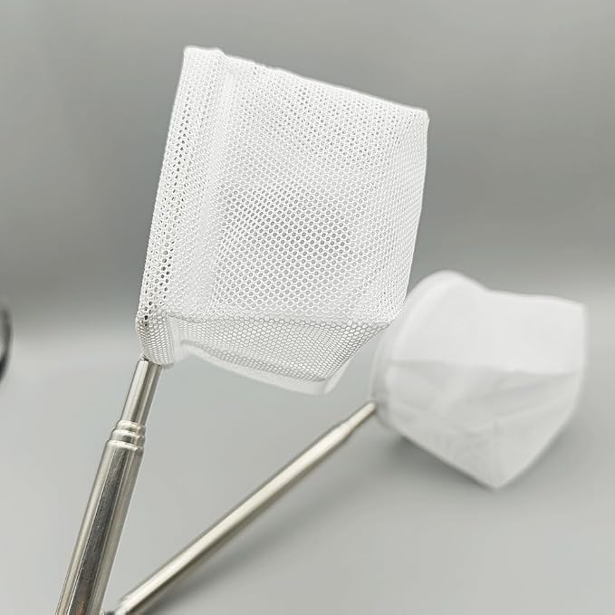 2-Pack Mini Shrimp Net Betta Net (3D Mesh Bag | Square Rim & Round Rim | Extendable Handle) for Aquarium
