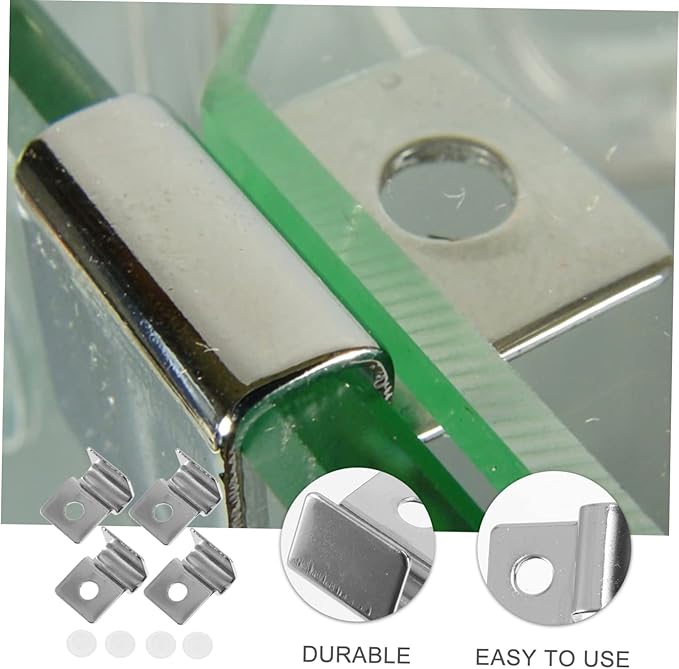 Ipetboom 12pcs Fish Tank Support Brackets Glass Cover Clips for Aquariums Prevents Fish from Jumping Fits Glass Lids for Various Tank Types