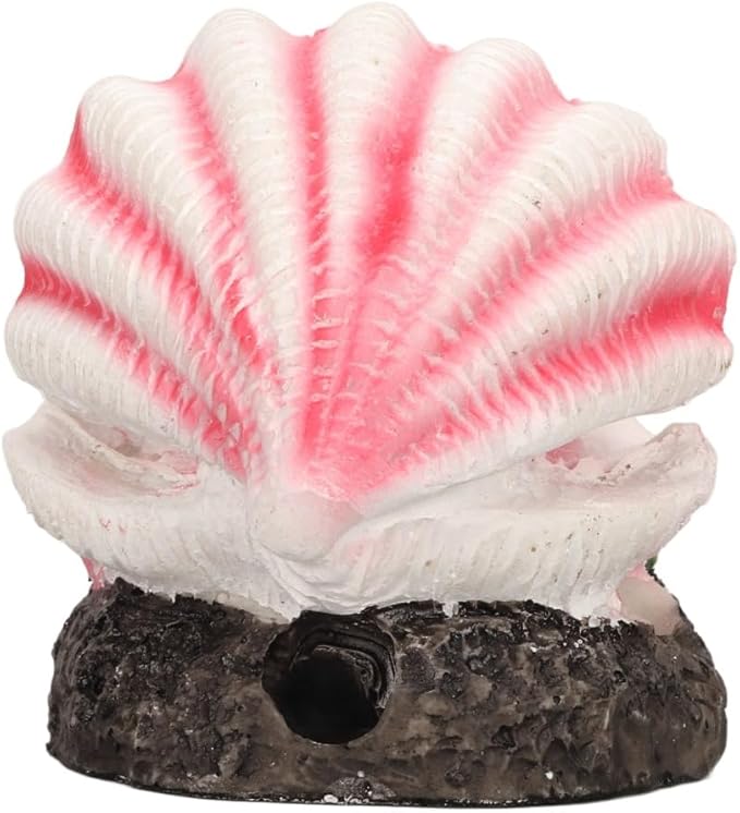 Resin Aquarium Shell Bubbler Ornament Bubble Dispersion Design Corals Decoration with Air Stone for Fish Tank