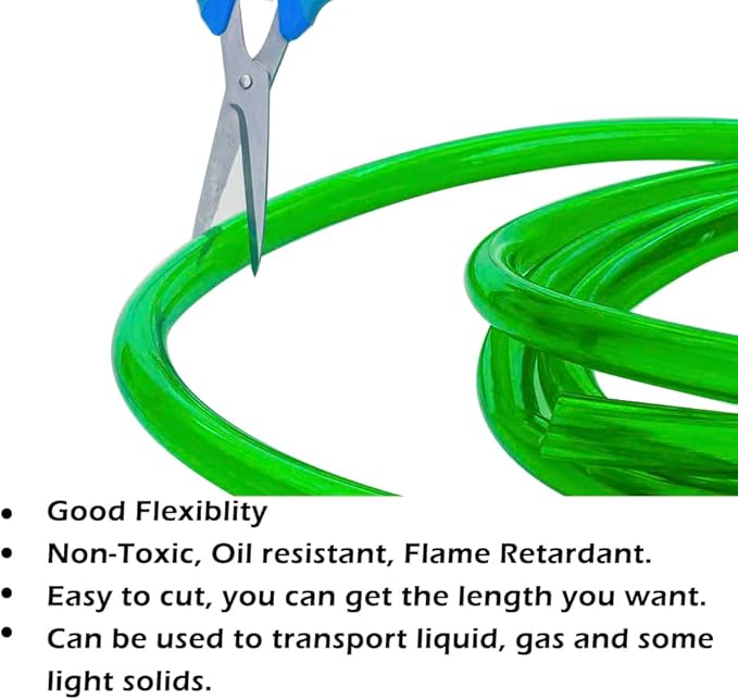 Feelers Green PVC Tubing 5/8"ID x 7/8"OD, 3.28FT, BPA Free