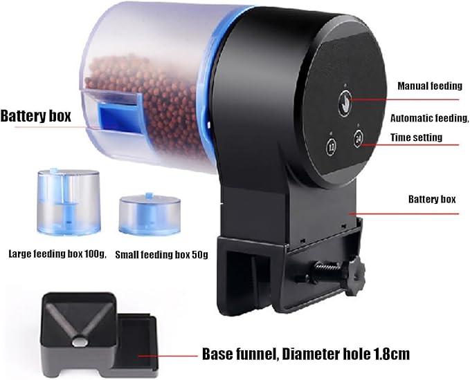 Fish Automatic Feeder,Precision Adjustable Timer Stable Food Dispenser | Aquarium Auto Feeder,for Home Dorm Office Apartment Bedroom Betta Turtle Goldfishes Koi