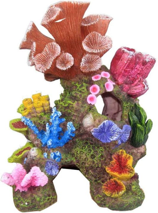 balacoo Resin Coral Aquarium Ornaments Aquarium Cave Coral Fish Habitat Reef Landscape Mountain Fish Tank Decoration